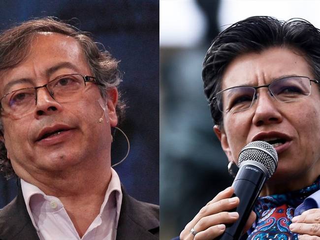 Senador colombiano Gustavo Petro y alcaldesa de Bogotá, Claudia López. Foto: Colprensa - Camila Díaz / Colprensa - Diego Pineda
