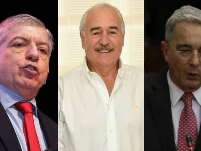 César Gaviria, Andrés Pastrana y Álvaro Uribe, expresidentes de Colombia. 