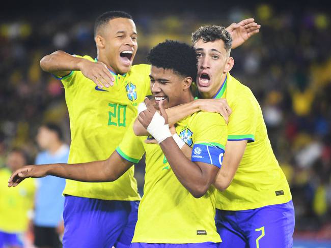 Brasil se consagró campeón del Sudamericano Sub-20. (Photo by DANIEL MUNOZ / AFP) (Photo by DANIEL MUNOZ/AFP via Getty Images)