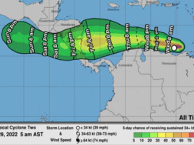 Ciclón que está formándose en el Caribe podría llegar a Colombia el jueves