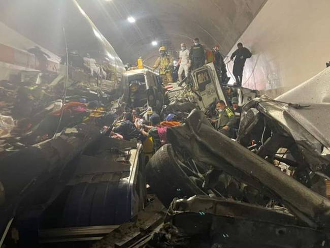 Accidente en el túnel de Los Venados en el Tolima 
