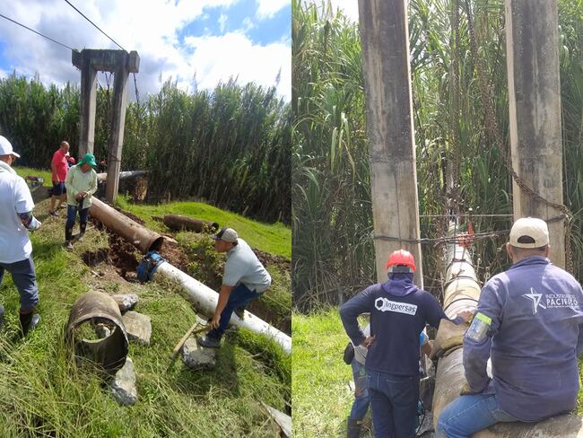 Labores de restablecimiento del servicio de agua potable - Nelson Pulido