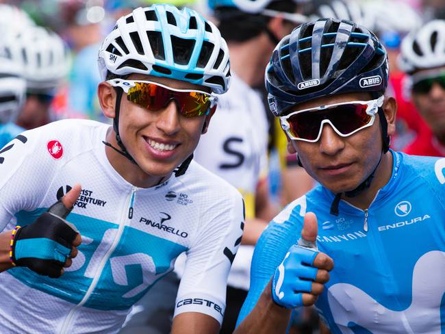 Egan Bernal y Nairo Quintana, ciclistas colombianos.