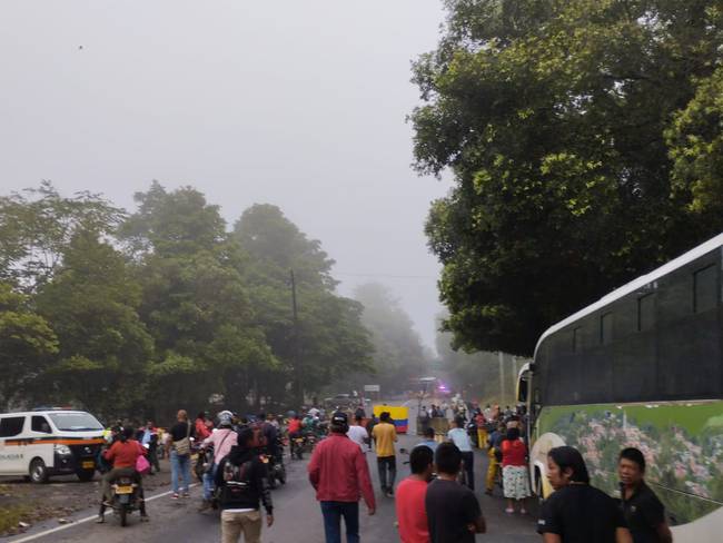 Bloqueada la carretera Bucaramanga-Barrancabermeja