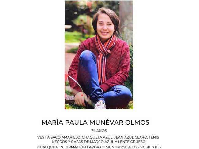 Padres desesperados por la desaparición de su hija María Paula Múnevar