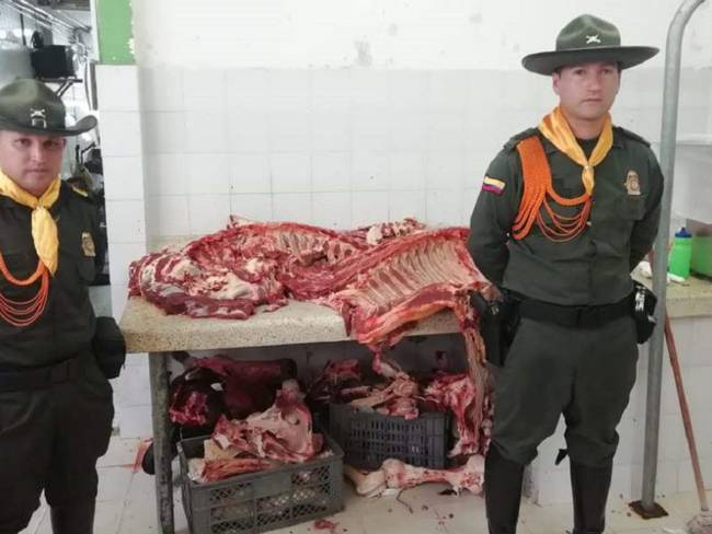 Carne incautada en un local comercial de Chinchiná Caldas