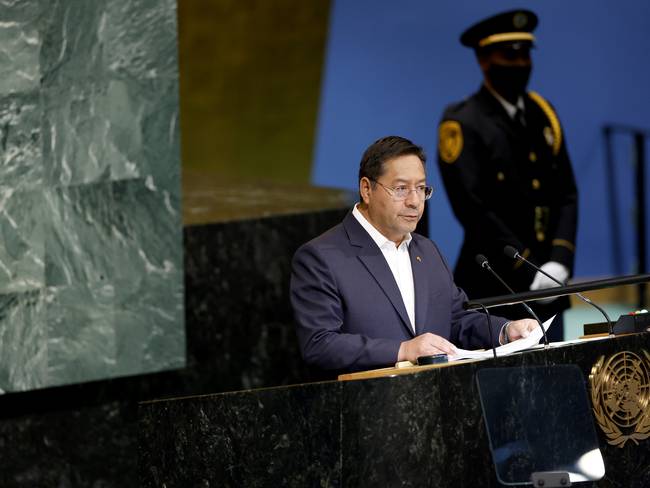 El presidente de Bolivia, Luis Arce, durante su participación en la Asamblea General de las Naciones Unidas.