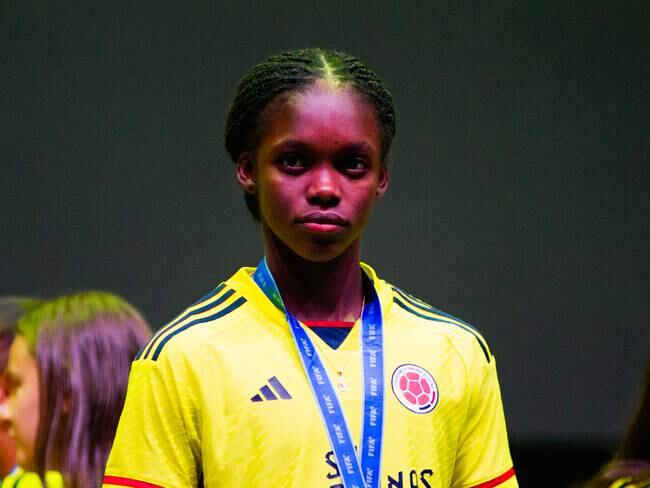 Linda Caicedo during the welcoming of Colombia&#039;s FIFA U-17 Womens team after the U-17 World Cup after reaching the final match against Spain, in Bogota, Colombia, November 2, 2022. (Photo by Sebastian Barros/NurPhoto via Getty Images)