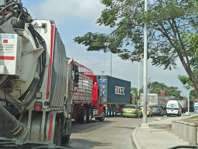 Movilización de camioneros en Barranquilla