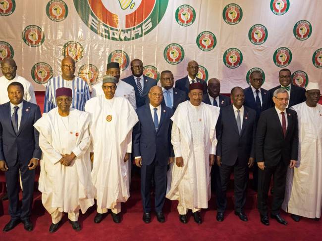 Miembros de la Comunidad Económica de Estados de África Occidental.