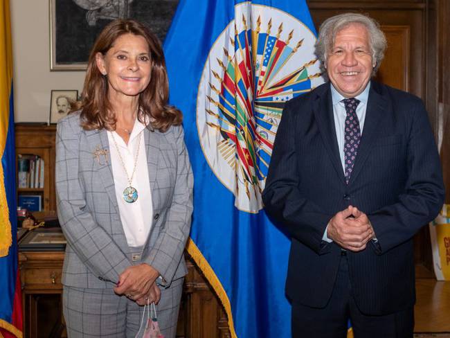 La vicepresidenta y canciller, Marta Lucía Ramírez, y el Secretario General de la OEA, Luis Almagro.