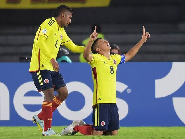 Gustavo Puerta marcó uno de los goles de Colombia frente a Paraguay. (Photo by DANIEL MUNOZ / AFP) (Photo by DANIEL MUNOZ/AFP via Getty Images)