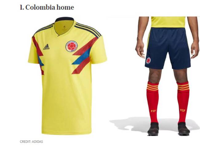 parque maorí mostaza El uniforme principal de Colombia, elegido el más lindo de el Mundial