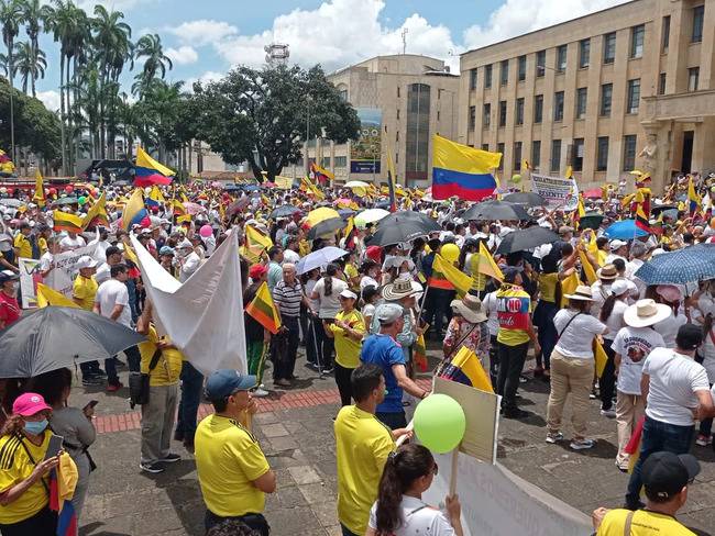 Así fue la marcha contra el presidente Gustavo Petro en Bucaramanga