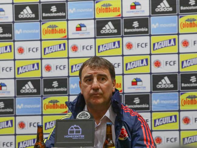 BOGOTA, COLOMBIA - JUNE 14: New head coach Nestor Lorenzo of Colombian National Team speaks during a press conference in Bogota, Colombia, on June 14, 2022. (Photo by Juancho Torres/Anadolu Agency via Getty Images)