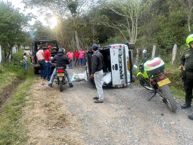 Accidente de tránsito en Moniquirá / Cortesía: Policía Boyacá.