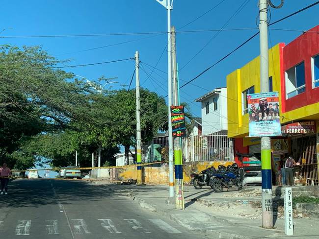 Barrio El Santuario, sur de Barranquilla, cerca del lugar de la masacre que dejó cuatro víctimas./ Caracol Radio