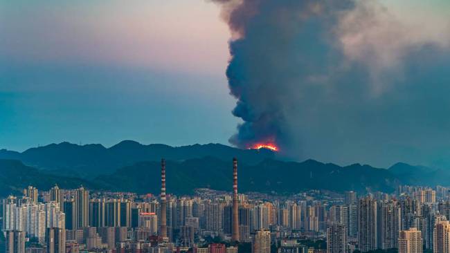 Contaminación del aire en China por incendios forestales.        Foto: Getty 