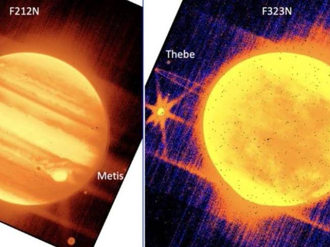 La imágenes fueron tomada por la cámara de infrarrojo cercano utiliza filtros especiales para resaltar longitudes de onda cortas (izquierda) y longitudes de onda largas (derecha).