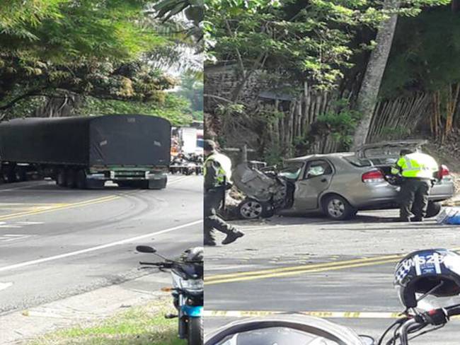 Tres personas heridas deja accidente de tránsito en la vía entre Quindío y el Valle del Cauca