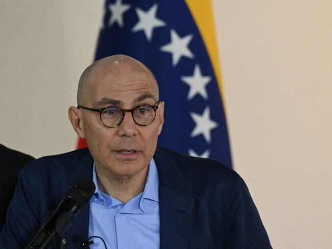 UN High Commissioner for Human Rights Volker Turk speaks during a press conference at Simon Bolivar International Airport in Maiquetia, La Guaira state, Venezuela, on January 28, 2023. (Photo by Federico PARRA / AFP) (Photo by FEDERICO PARRA/AFP via Getty Images)