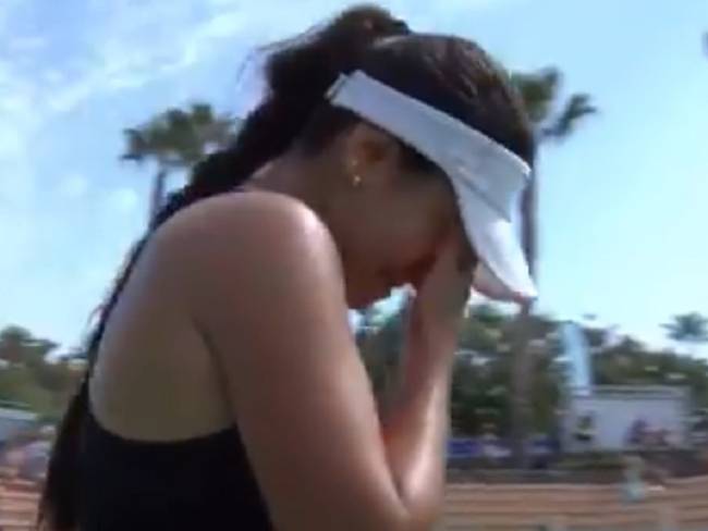 María Camila Osorio llora de la emoción tras derrotar a Elina Svitolina.