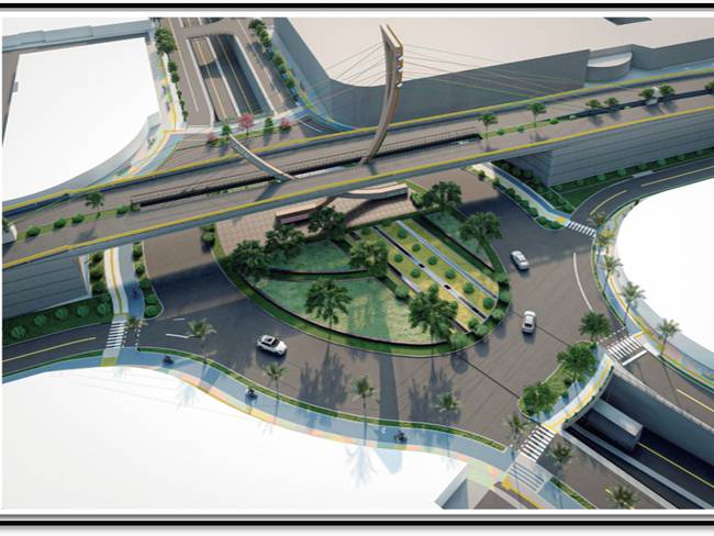 Imagen del proyecto del viaducto de la avenida Jordán con calle 60 de Ibagué