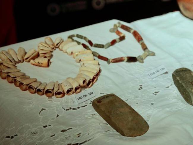 Colombia recupera 40 piezas arqueológicas precolombinas