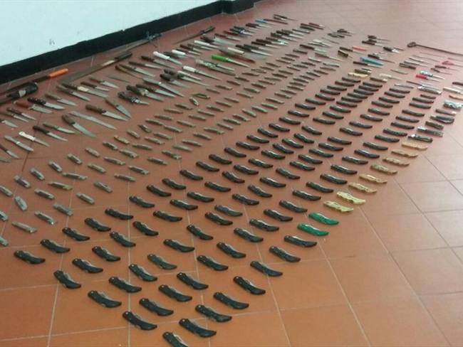 En lo corrido del 2016 se han incautado 35.763 armas blancas.. Foto: Cortesía/ Policía de Caldas.