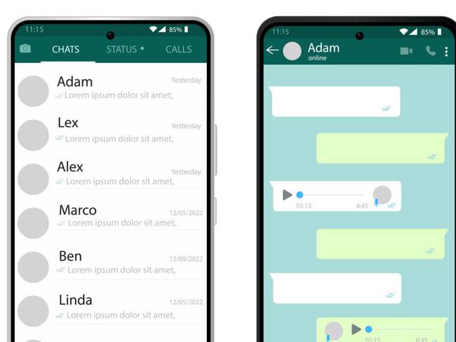 Interfaz de WhatsApp para dispositivos móviles
