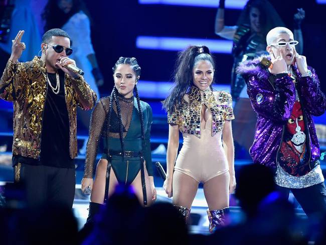 Daddy Yankee, Becky G, Natti Natasha y Bad Bunny en los Billboard Latin Music Awards 