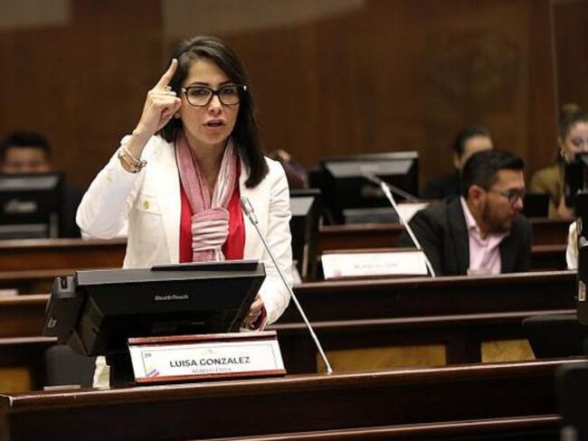 La candidata para la presidencia de Ecuador del partido Revolución Ciudadana, Luisa González. 
(Foto: @ASAMBLEAECUADOR)