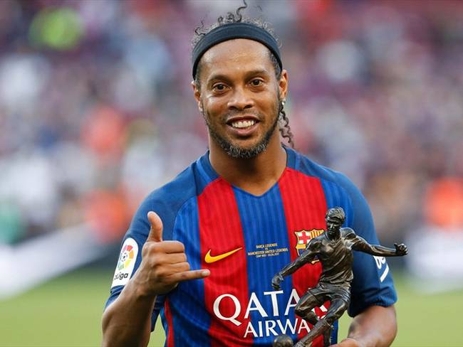 Exjugador de fútbol Ronaldinho Gaucho. Foto: PAU BARRENA/AFP via Getty Images