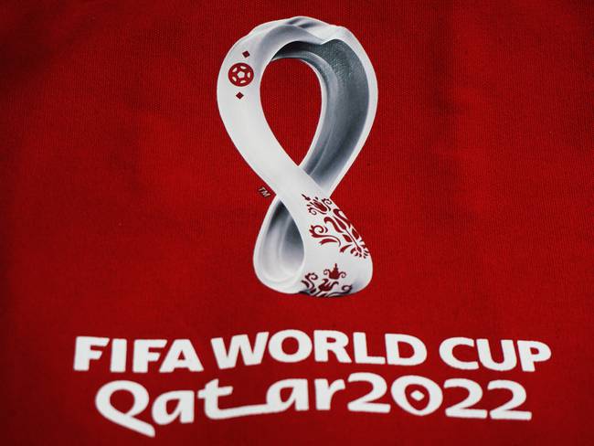 HANGZHOU, CHINA - OCTOBER 27, 2022 - The 2022 World Cup emblem is pictured at the Hangzhou 2022 World Cup themed store in Hangzhou, Zhejiang Province, China, Oct 27, 2022. Recently, the first 2022 World Cup themed store in Zhejiang province was unveiled in Hangzhou, attracting many citizens and fans to buy officially authorized souvenirs of the 2022 World Cup mascot and emblem. (Photo credit should read CFOTO/Future Publishing via Getty Images)