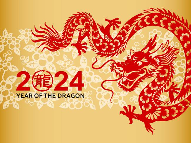 Representación visual del año nuevo chino, que este 2024 estará representado por el dragón (Foto vía Getty Images)
