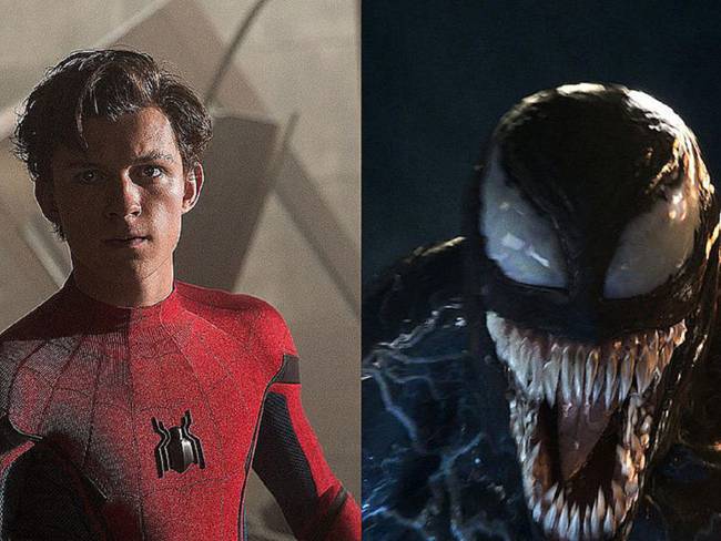 Peter Parker (Tom Holland) y Venom. 