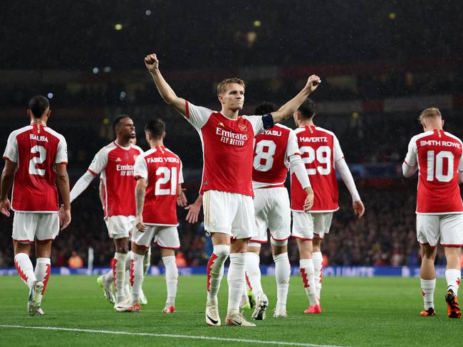 Martin Odegaard comandó la goleada del Arsenal en Champions. (Photo by Julian Finney/Getty Images)