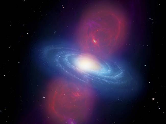 En 2010, las observaciones realizadas por el Telescopio de Rayos Gamma Fermi revelaron dos enormes estructuras asociadas con la Vía Láctea. Estas dos estructuras con forma de lóbulo se han denominado Burbujas de Fermi / Getty Images