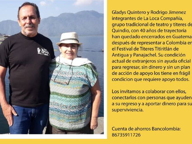 Directores de “La Loca Compañía” del Quindío varados en Guatemala
