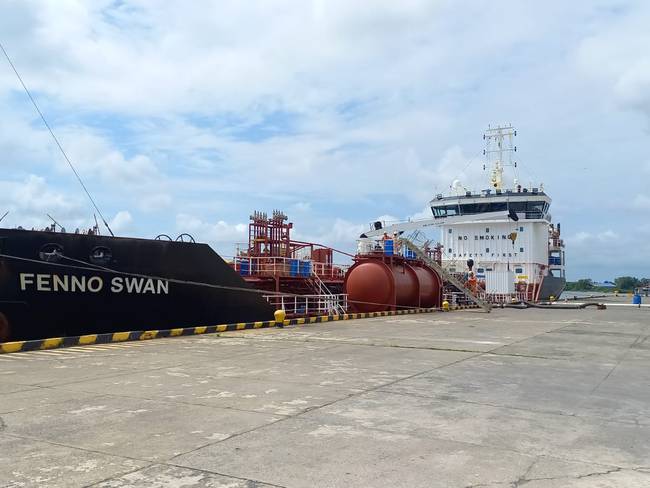 2.9 millones de galones de combustible han llegado vía marítima a Tumaco para abastecer a Nariño y el Sur del Cauca. Foto: Sociedad Portuaria de Tumaco