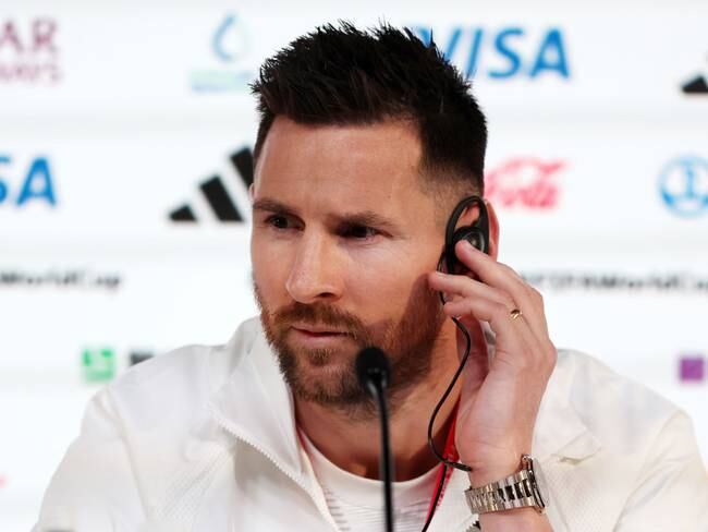 Lionel Messi en conferencia de prensa previa al debut de Argentina en el Mundial Qatar 2022 (Photo by Mohamed Farag/Getty Images)