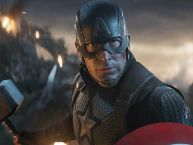 El actor Chris Evans durante la batalla final de Avengers: Endgame