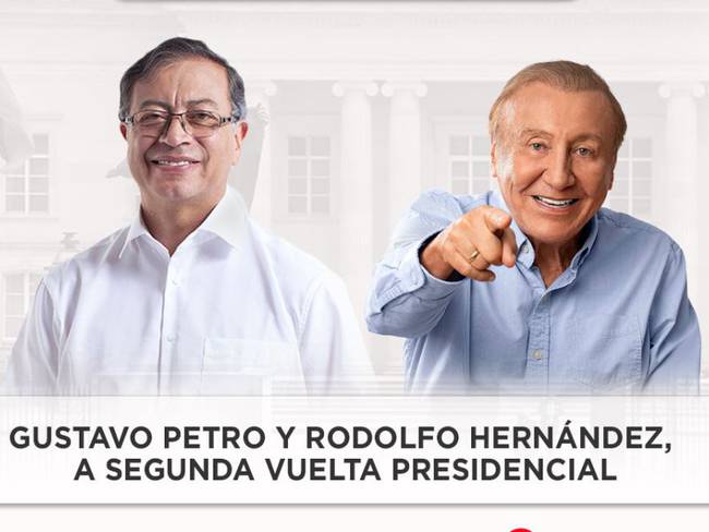 Gustavo Petro y Rodolfo Hernández a segunda vuelta presidencial