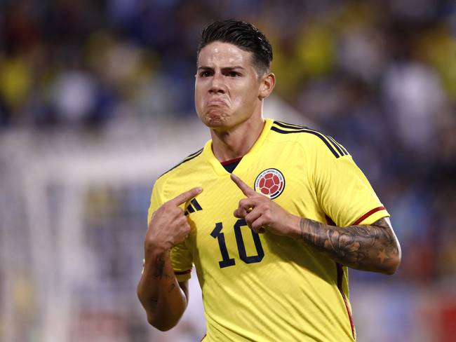James Rodríguez celerbra un gol para la Selección Colombia. (Photo by Andres Kudacki / AFP) (Photo by ANDRES KUDACKI/AFP via Getty Images)