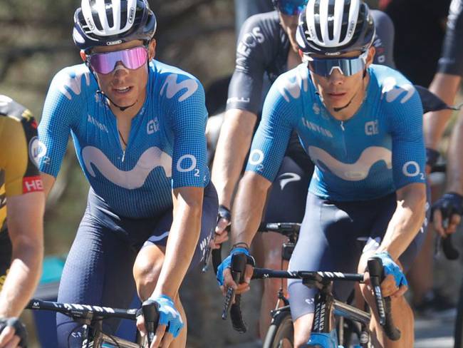 Enric Mas y Miguel Ángel López del Movistar Team en La Vuelta a España 2021
