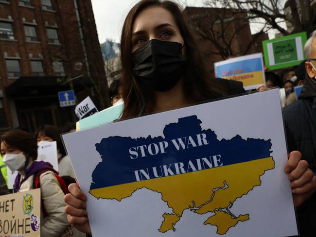 Manifestaciones en Corea del Sur en contra de la guerra en Ucrania
