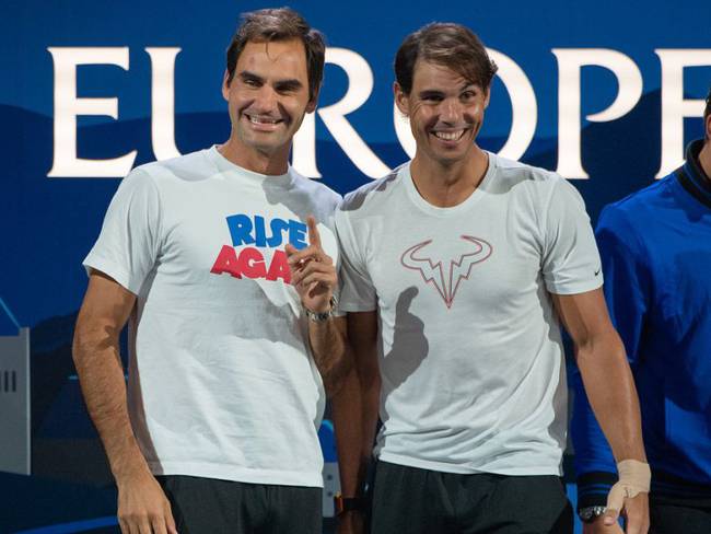 Roger Federer junto a Rafa Nadal.