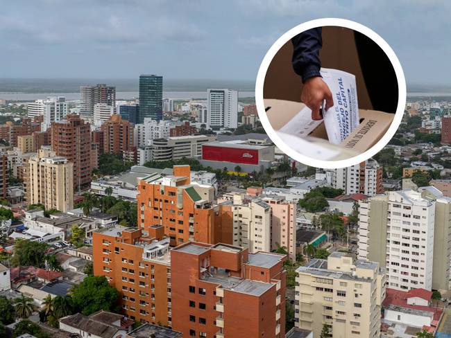 Paisaje urbano de Barranquilla y desarrollo de la jornada electoral para Elecciones Regionales 2023 (Colprensa)