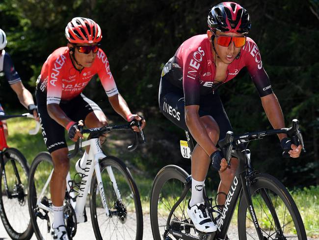 Egan Bernal y Nairo Quintana se reencuentra en las carreteras italianas.