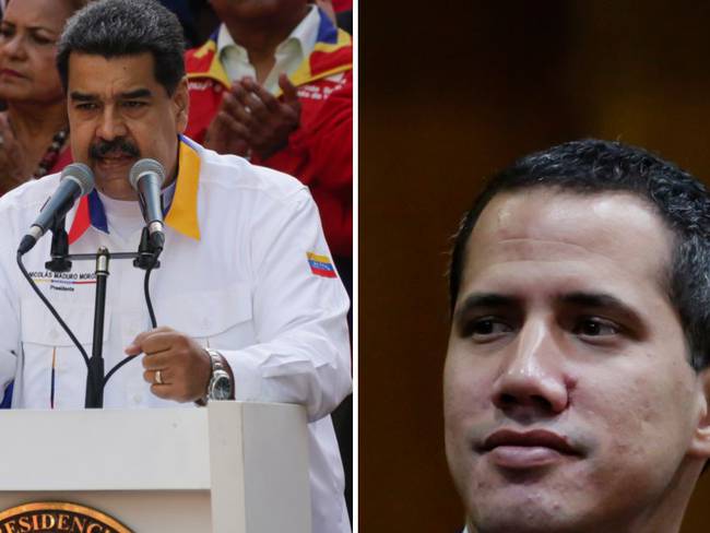 Nicolás Maduro y Juan Guiadó